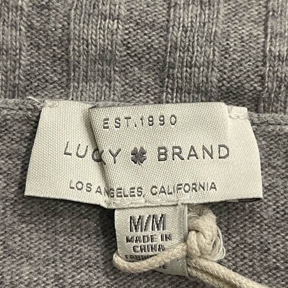 Lucky Brand Grey with blue stripes sweater, balloon sleeve Sz M - Picture 4 of 6